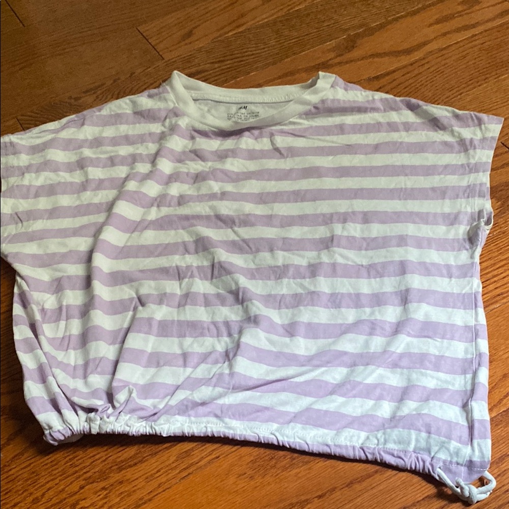 Striped Purple and White Kids Shirt